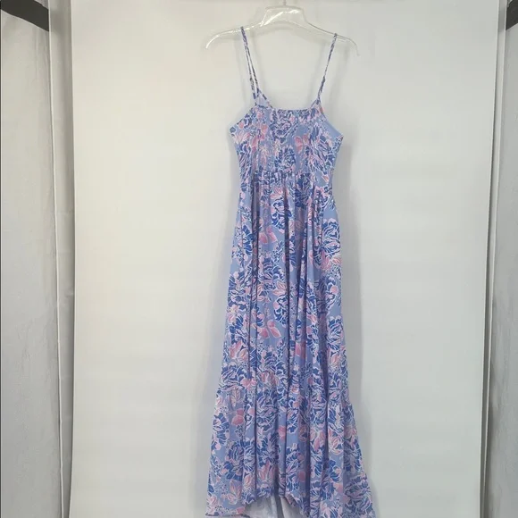 GRACE KARIN Summer Maxi Floral Tie Spaghetti Strap Boho Beach Flowy Sundress - Picture 10 of 16